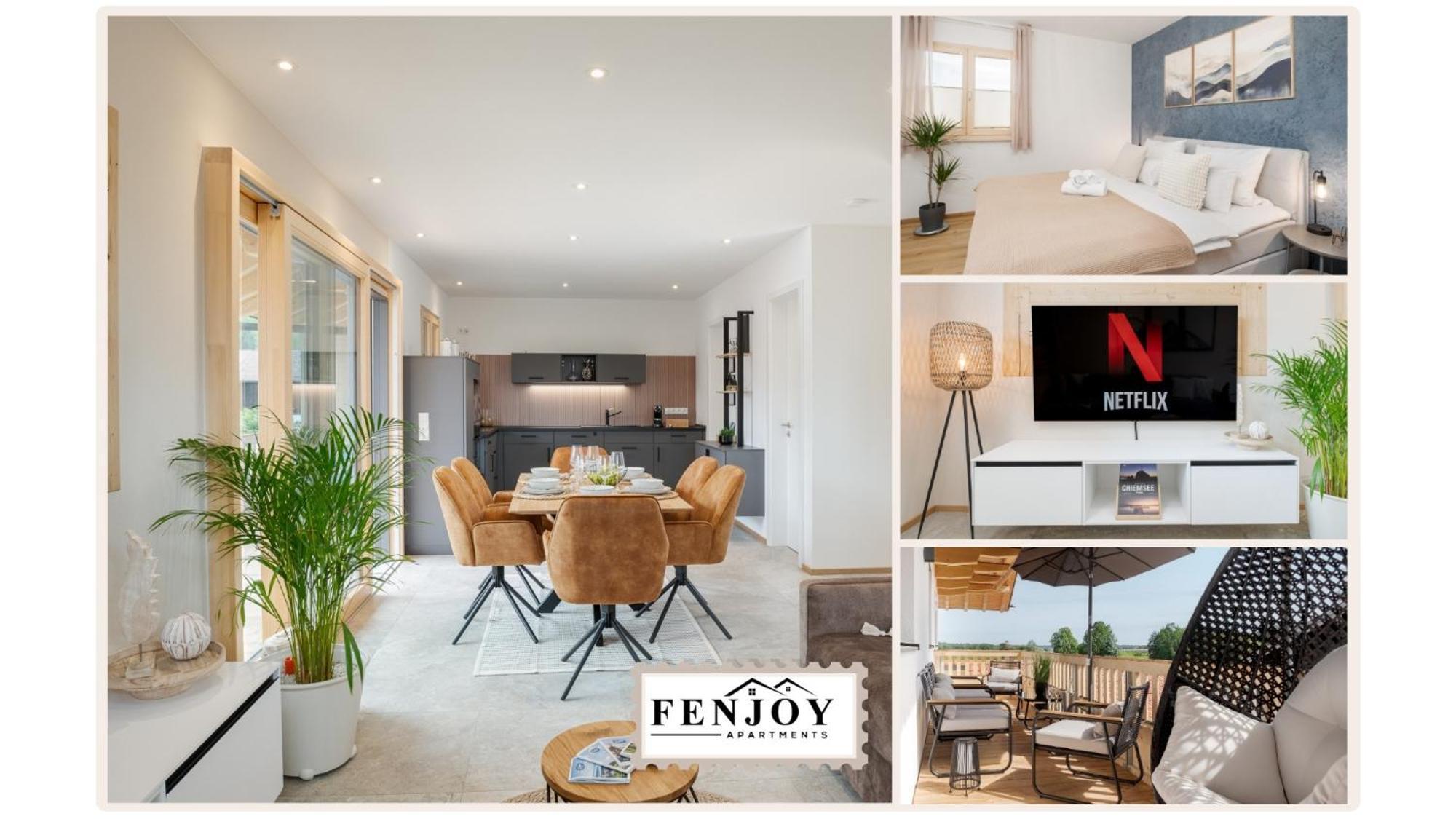 Fenjoy: Ferienapartment In Neubau / Balkon / Bbq ベルナウ・アム・キームゼー エクステリア 写真